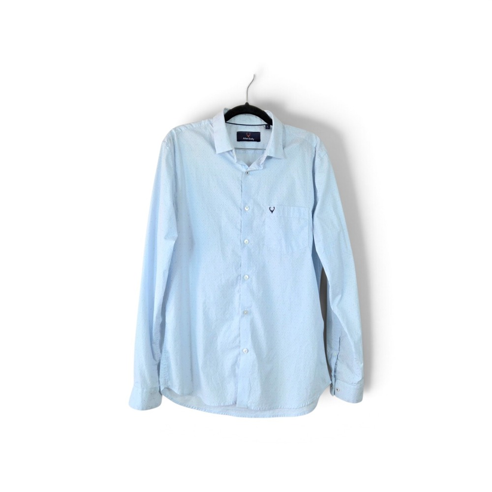 Allen Solly Mens Classic Fit Light Blue Geometric Print Button Down Shirt 42